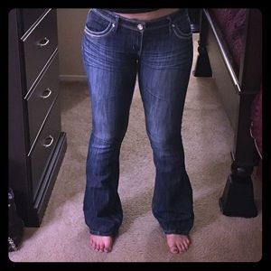 Dark wash flare jeans