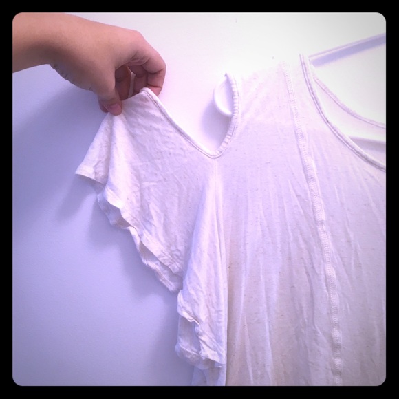 Cream peek a boo shoulder top