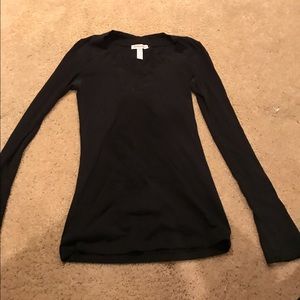 Black V-Neck long sleeve shirt.