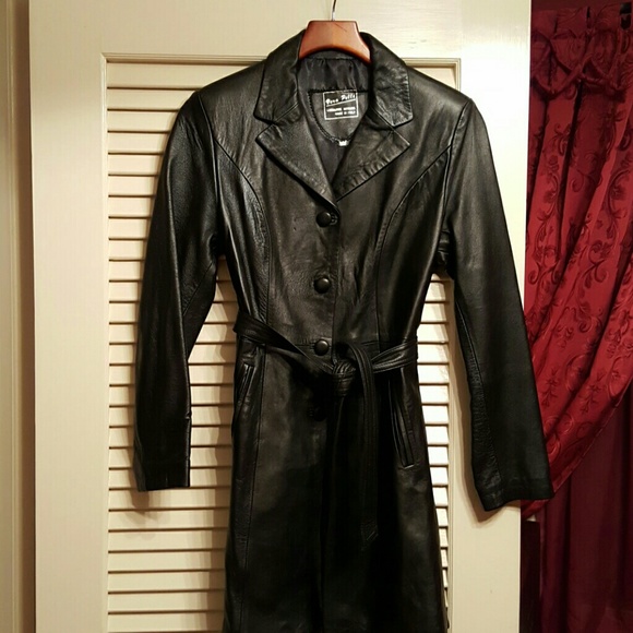 Black leather coat
