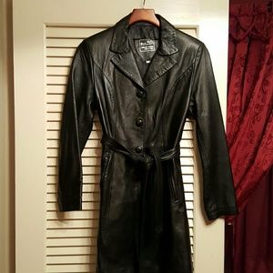 Black leather coat