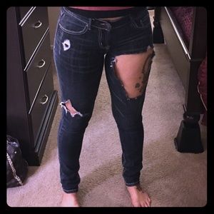 Distressed Dark Wash Jeans