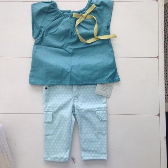 🏝NWT - Persnickety Teal and Chartreuse Shirt and Pant Set. 🏝