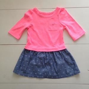 🌺Cute, Neon Pink and Chambray Dress🌺