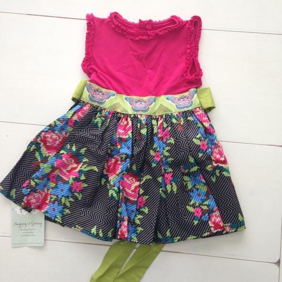 🍉NWT - Persnickety - Adorable Dress with Sash Bow - Gorgeous Print!
