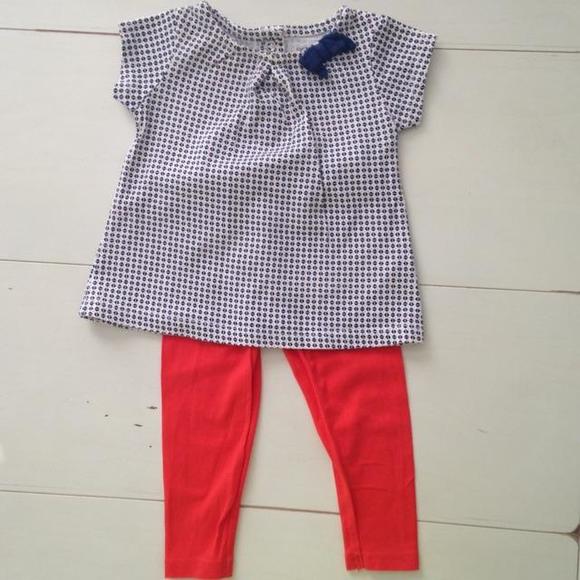 🎃🔵Cute Blue and Orange Coordinating Shirt and Leggings🎃🔵