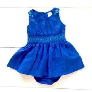 🎽Like New - Worn Once - Adorable Blue and Teal Dress with Cute Teal Stitching Detail On Shoulders and Waistband!🎽