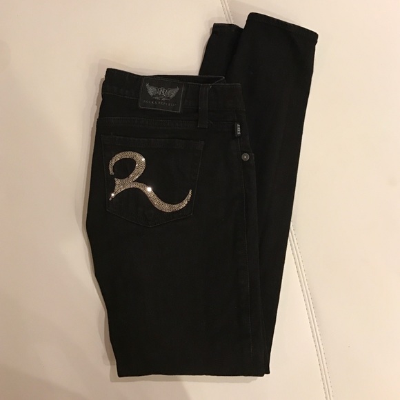 Rock & Republic Black Straight Leg Jeans