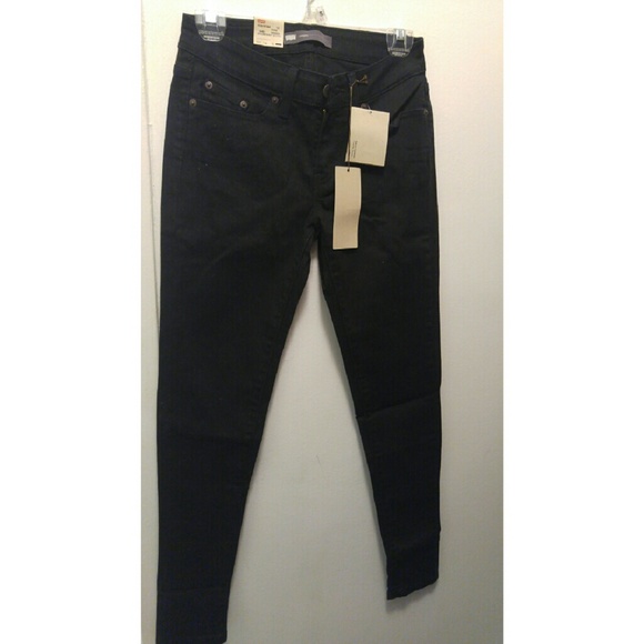 Black Skinny Levi's Jean Leggings 27x32 &30 inseam - Picture 1 of 8