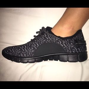 Black running shoes