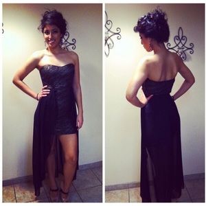 Lulu's Gold + Black Mini Maxi Dress