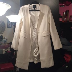 Forever 21 white zipper coat