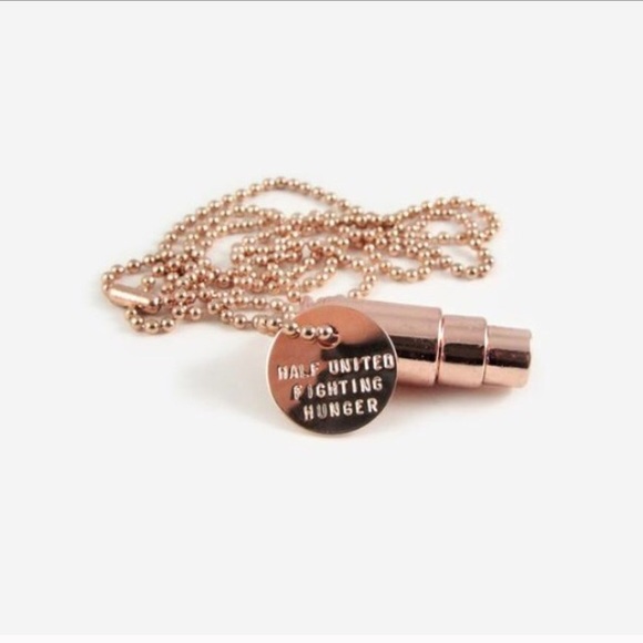 *ONE LEFT*HALF UNITED ROSE GOLDBULLET NECKLACE - Picture 2 of 4