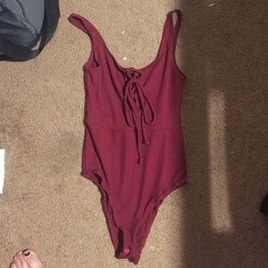 Kendall & Kylie lace up body suit