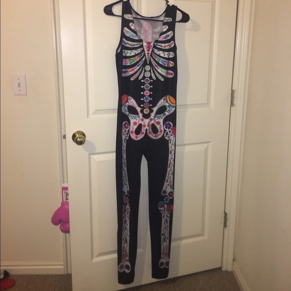 Sugar Skull Catsuit - Halloween