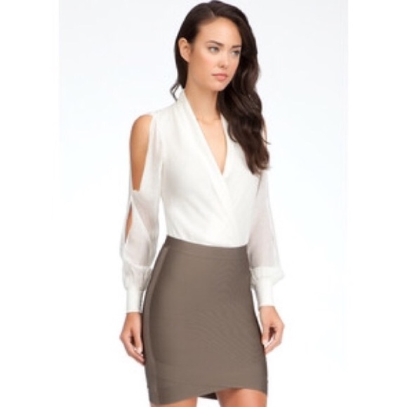 Bebe and Akira Deep V Neck Wrapped Bodysuits