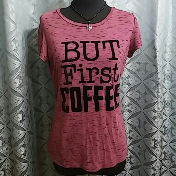Velvet But First Coffee maroon cotton shirt size m