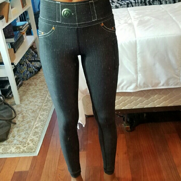 Denim workout tights