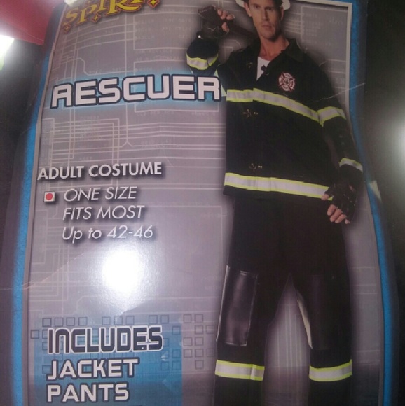 Male adult halloween costume firefighter