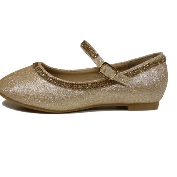 Girls dressy flats gold NEW