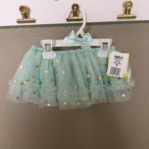 3month Teal and Gold Star Tutu
