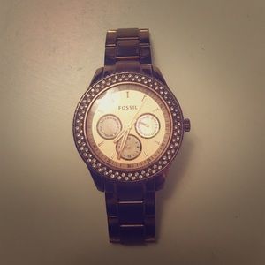 Gold fossil watch