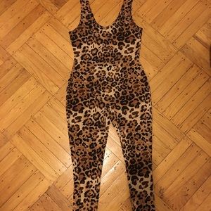 1 pc Spandex Leopard suit