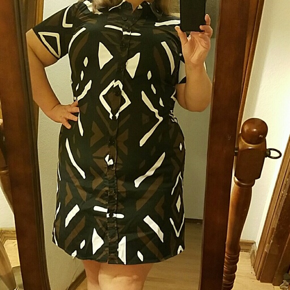 Layne Bryant safari print button up dress.