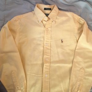 Boys yellow Ralph Lauren button down shirt sz 14