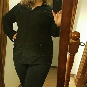 Black button up with 4 functioning pockets