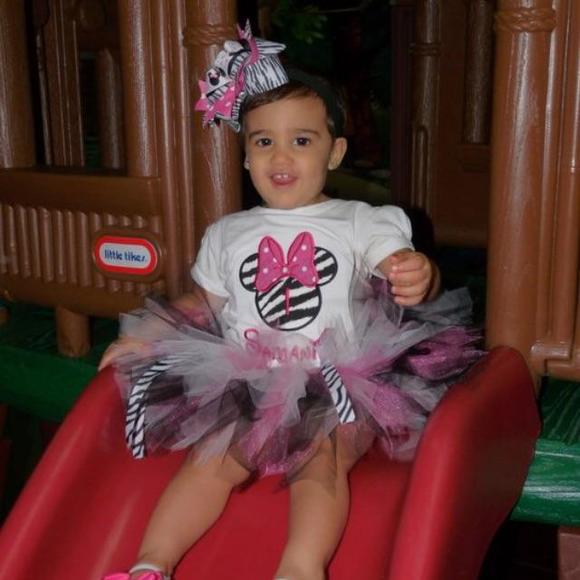 Set of 2 Zebra Minnie Mouse Bows - Picture 3 of 4