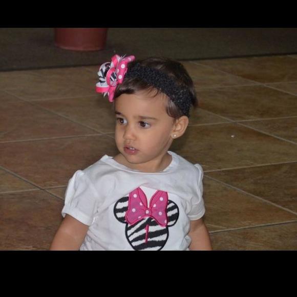 Set of 2 Zebra Minnie Mouse Bows - Picture 2 of 4