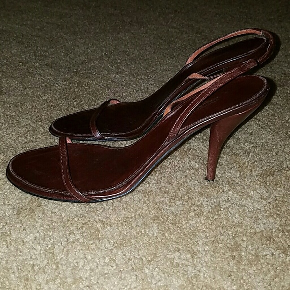 Cognac Giorgio Armani strappy heels 37 - Picture 1 of 4