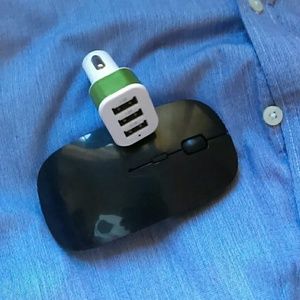 Bluetooth mouse and a car charger