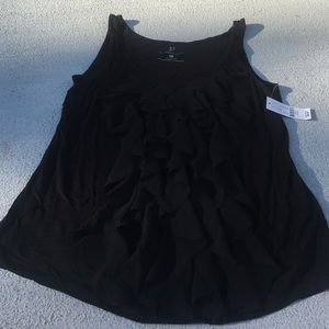 Black ruffled tank top
