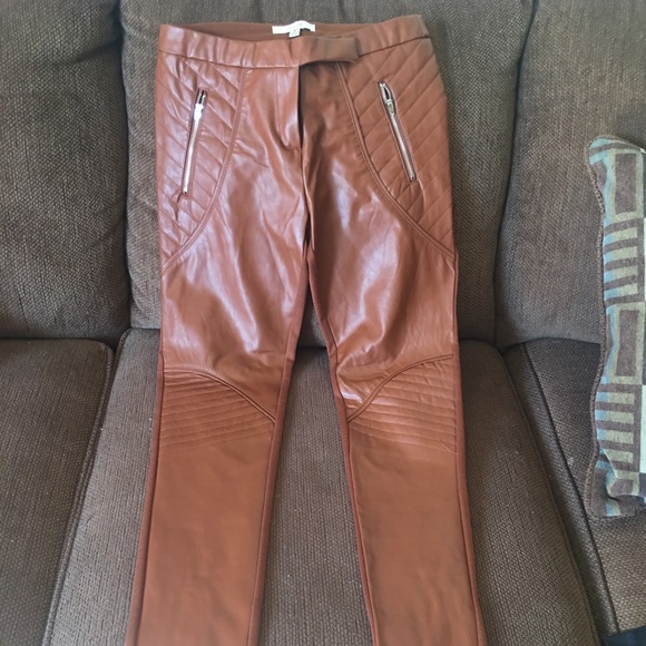 Brown pants w/faux leather 👖🎉🎊