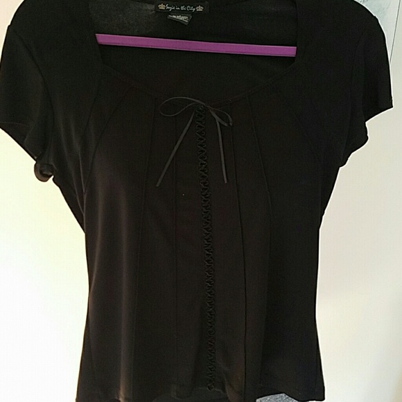 Black top with ribbon detail