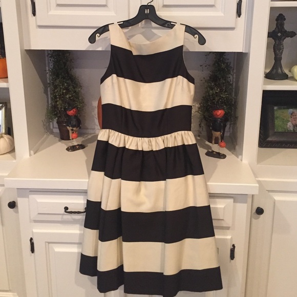 black and cream striped dress