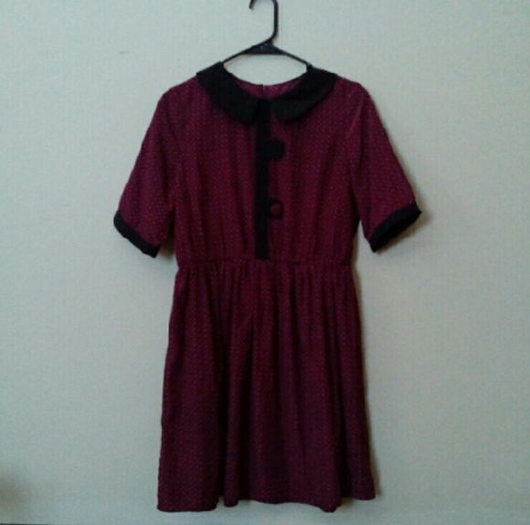 Vintage magenta collared dress