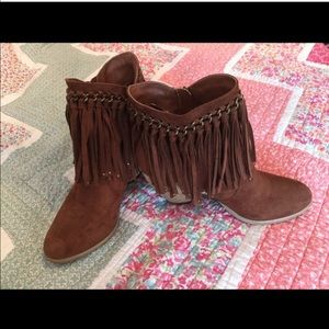 Not Rated Ayita Fringe Booties