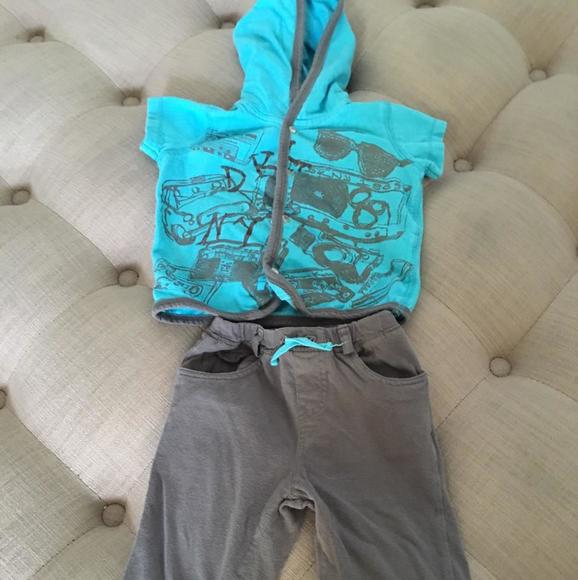 DKNY baby boy hoodie and pant set