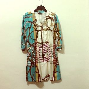 Silk Equestrian Print Gucci Dress