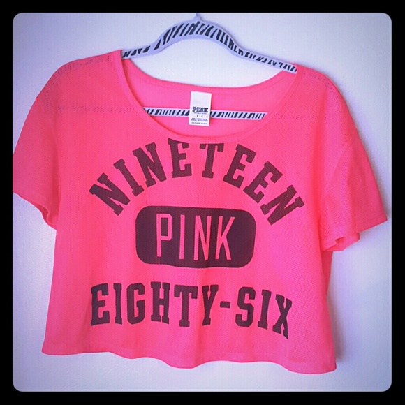 Victoria's Secret Cropped Oversized Pink Jersey