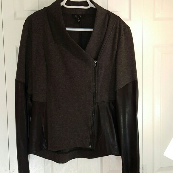 Jessica Simpson asymmetrical zip top