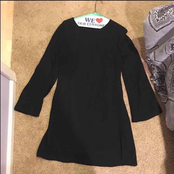 open back black dress