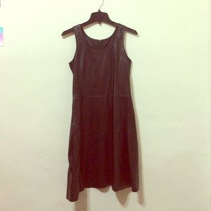 Black Lambskin Racerback Dress