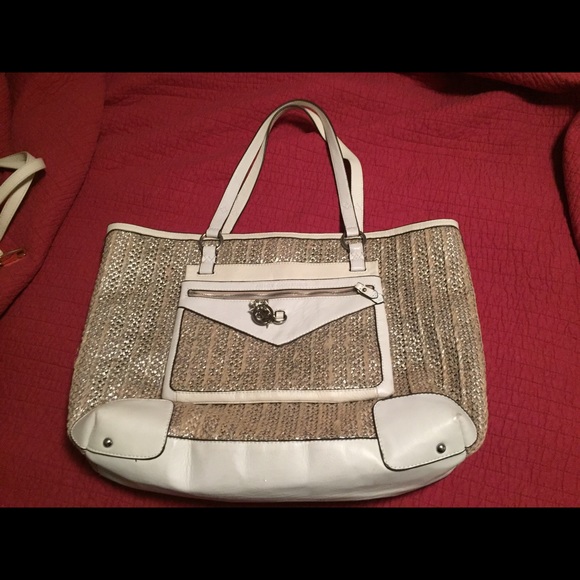 Juicy Couture Straw And Leather Handbag
