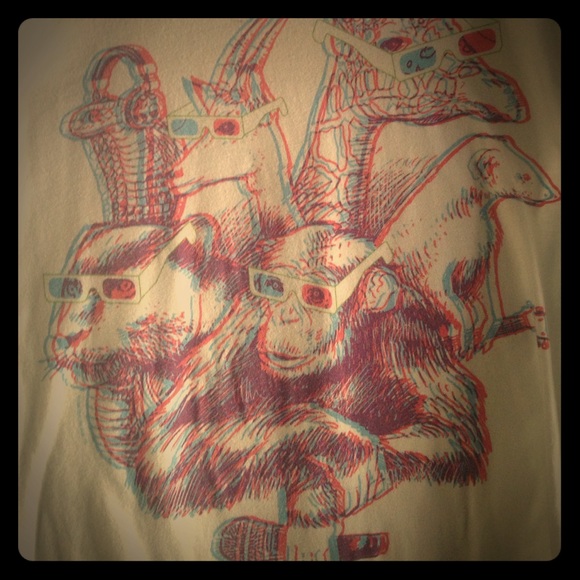3-D v neck tee