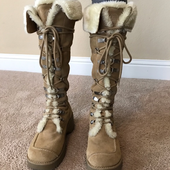 Report Women's Camel Suede Leather Boots.