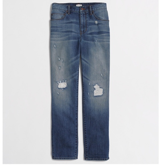 J. Crew Factory distressed boyfriend jeans